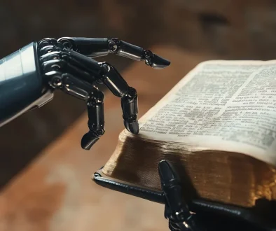 AI holding Bible